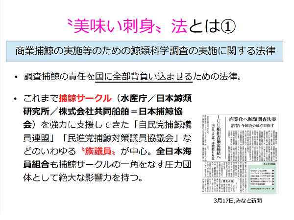 〝美味い刺身〟法は廃止を！