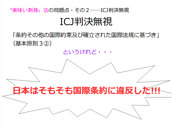 〝美味い刺身〟法は廃止を！