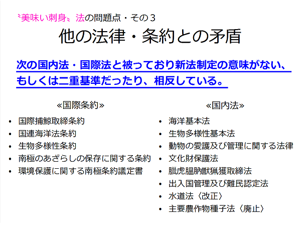 〝美味い刺身〟法は廃止を！