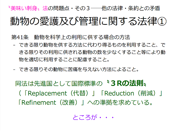 〝美味い刺身〟法は廃止を！